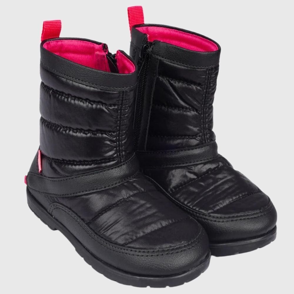 Bota Infantil Feminina Pampili Rubi Comfy Preta e Pink Preto 1