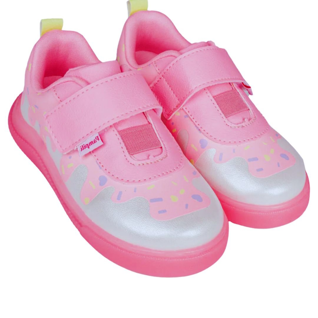 Tênis Infantil Menina Pampili Pom Pom Sorvete Rosa Neon Rosa 1