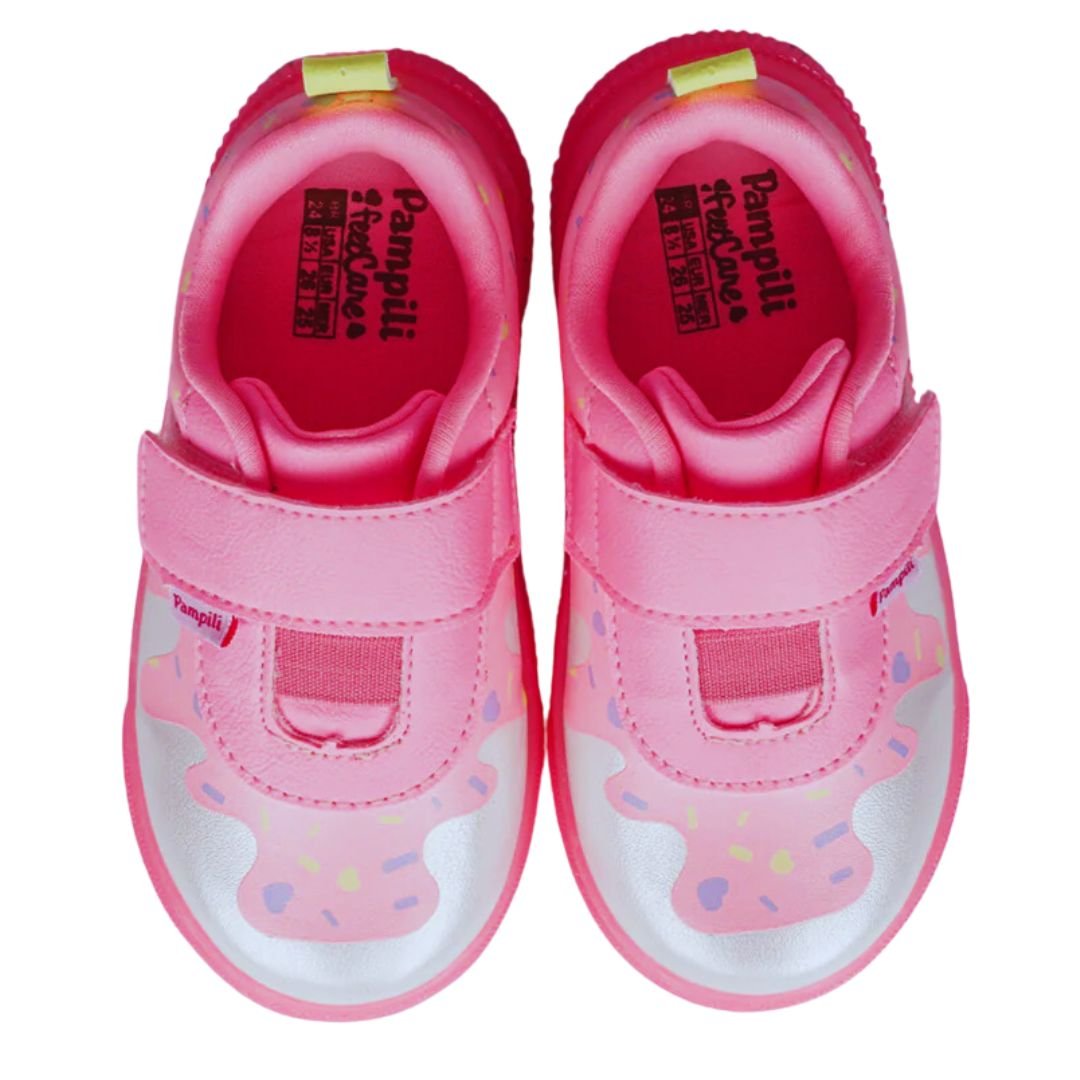 Tênis Infantil Menina Pampili Pom Pom Sorvete Rosa Neon Rosa 3