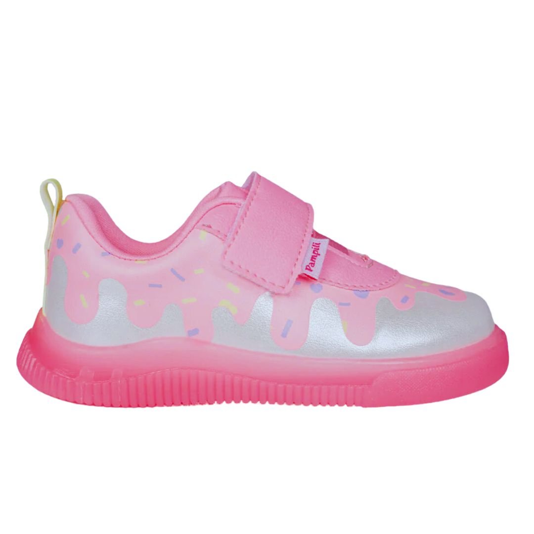 Tênis Infantil Menina Pampili Pom Pom Sorvete Rosa Neon Rosa 4