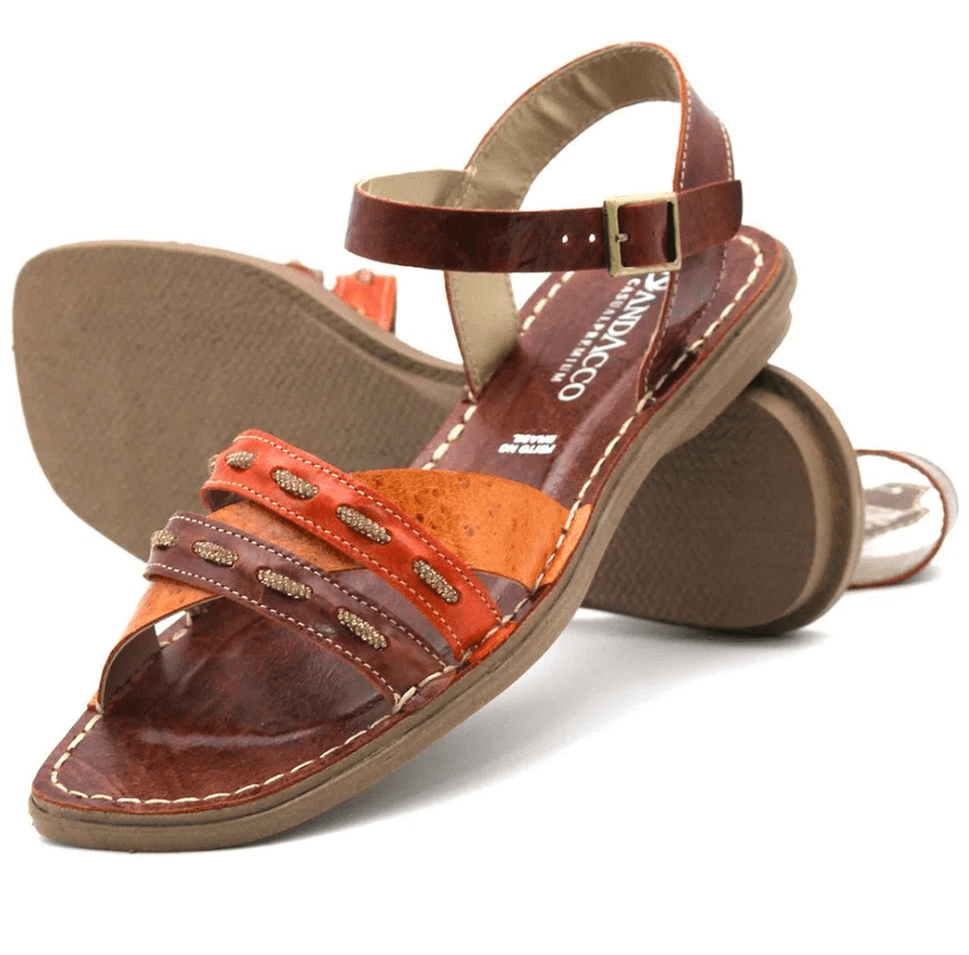 Sandalia Pezine Couro 15136 Rust/Mango/Laranja