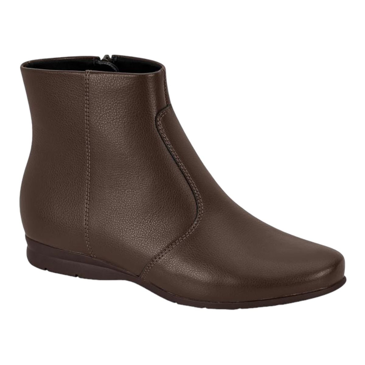 Bota Beira Rio 9073.108 Salto Anabela Baixo Ziper Casual Feminino 