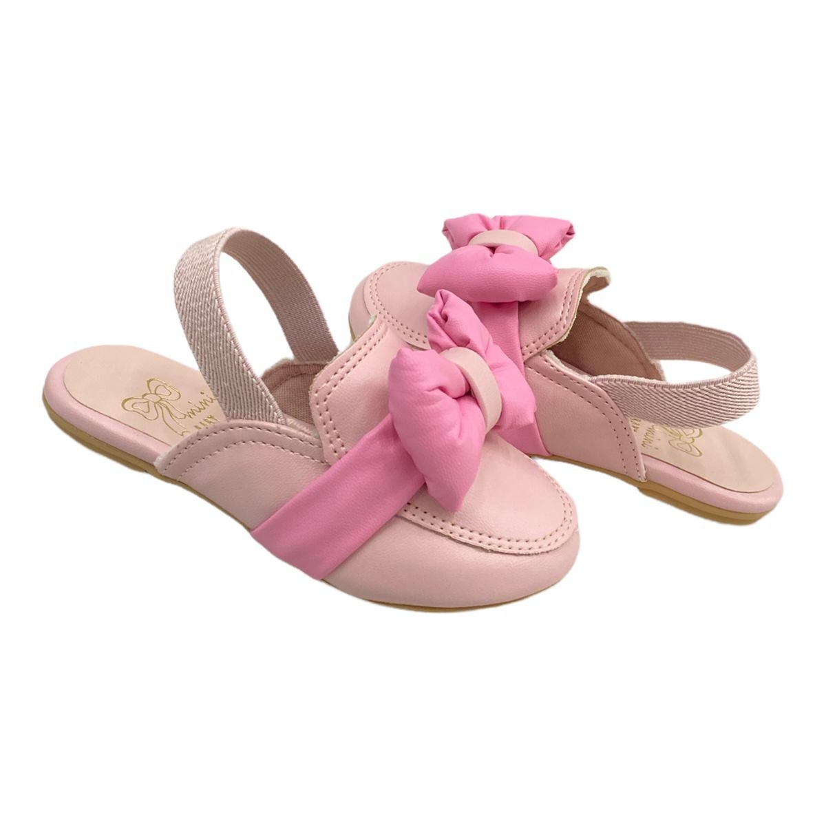 Mule Sua Sia 7042 Sapatilha Calcanhar Aberto Elastico Bebê Menina Rosa 3