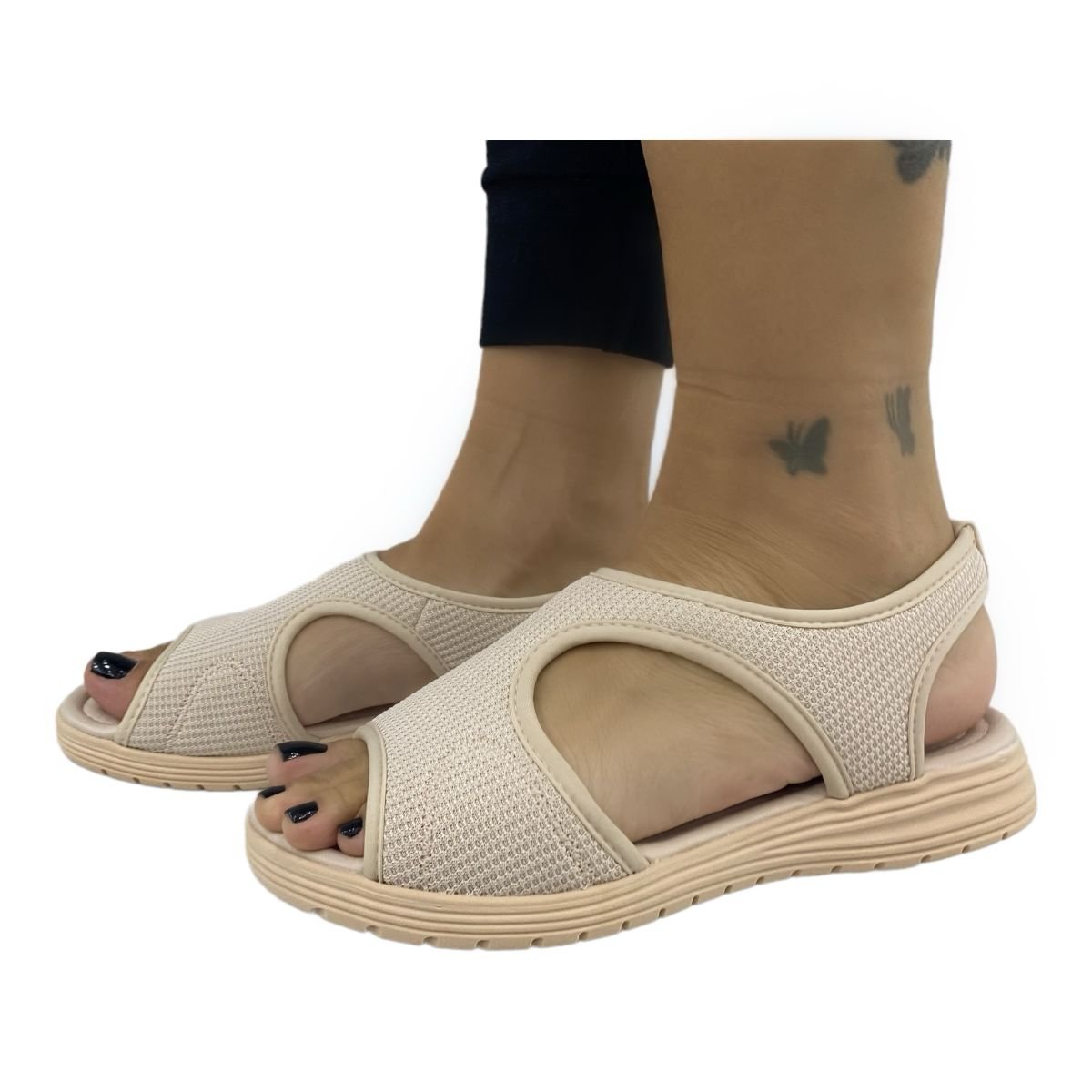 Sandália Comfortflex 2251402 Anabela Casual Confortavel Feminino  Bege 3