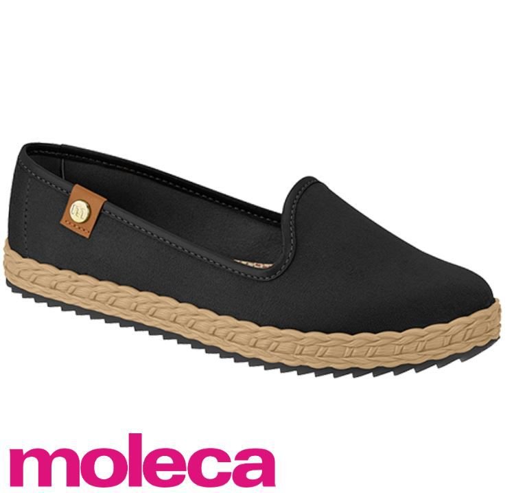 Sapatilha Moleca 5696.204 sapato Casual  Confortável  Feminino  Preto 3