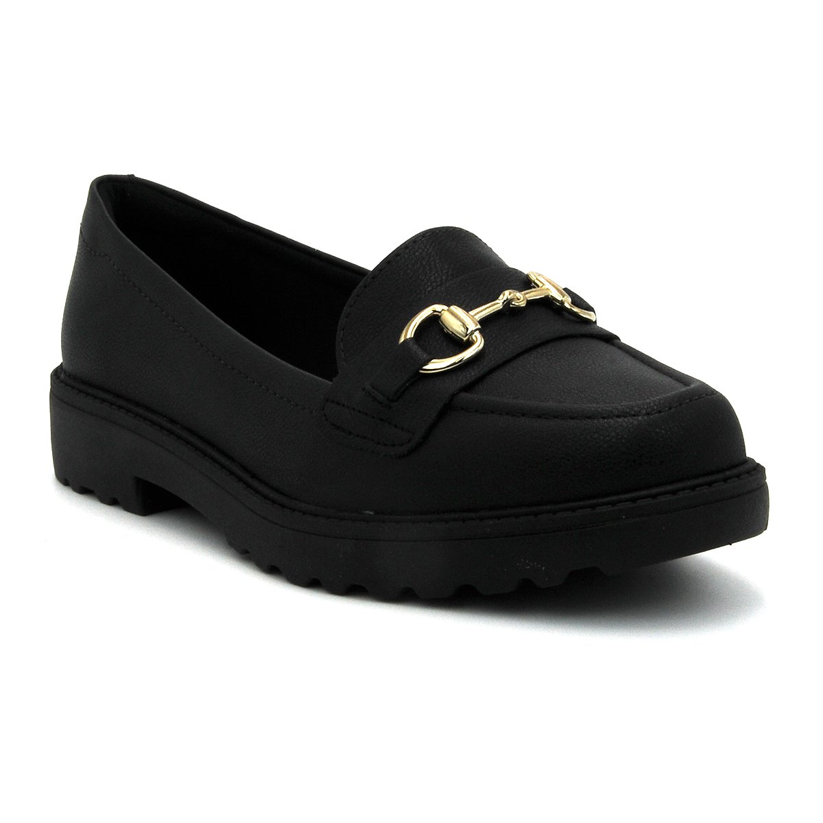 Sapato Modare 7357.106 Mocassim Oxford Leve Salto Tratorado Feminino  Preto 6