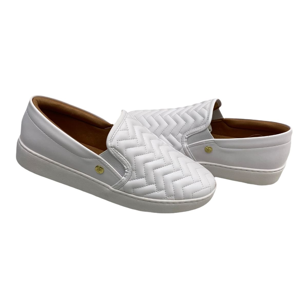 Tênis Vizzano 1214.1010 Sem Cadarço Slip On Flatform Baixo Feminino  Branco 5