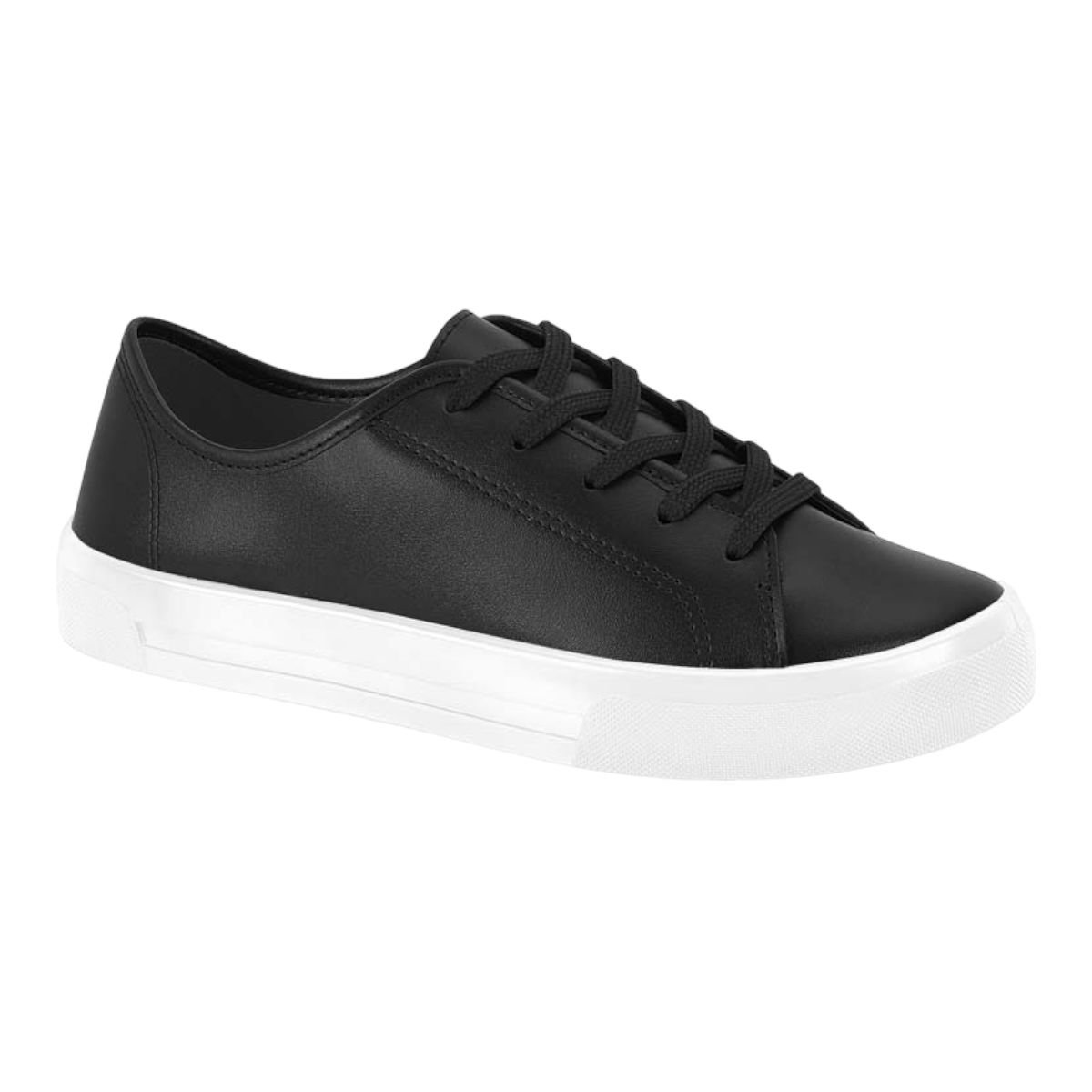 Tênis Moleca 5667.133 Flatform Cadarço Conforto Casual Leve Feminino Preto 1