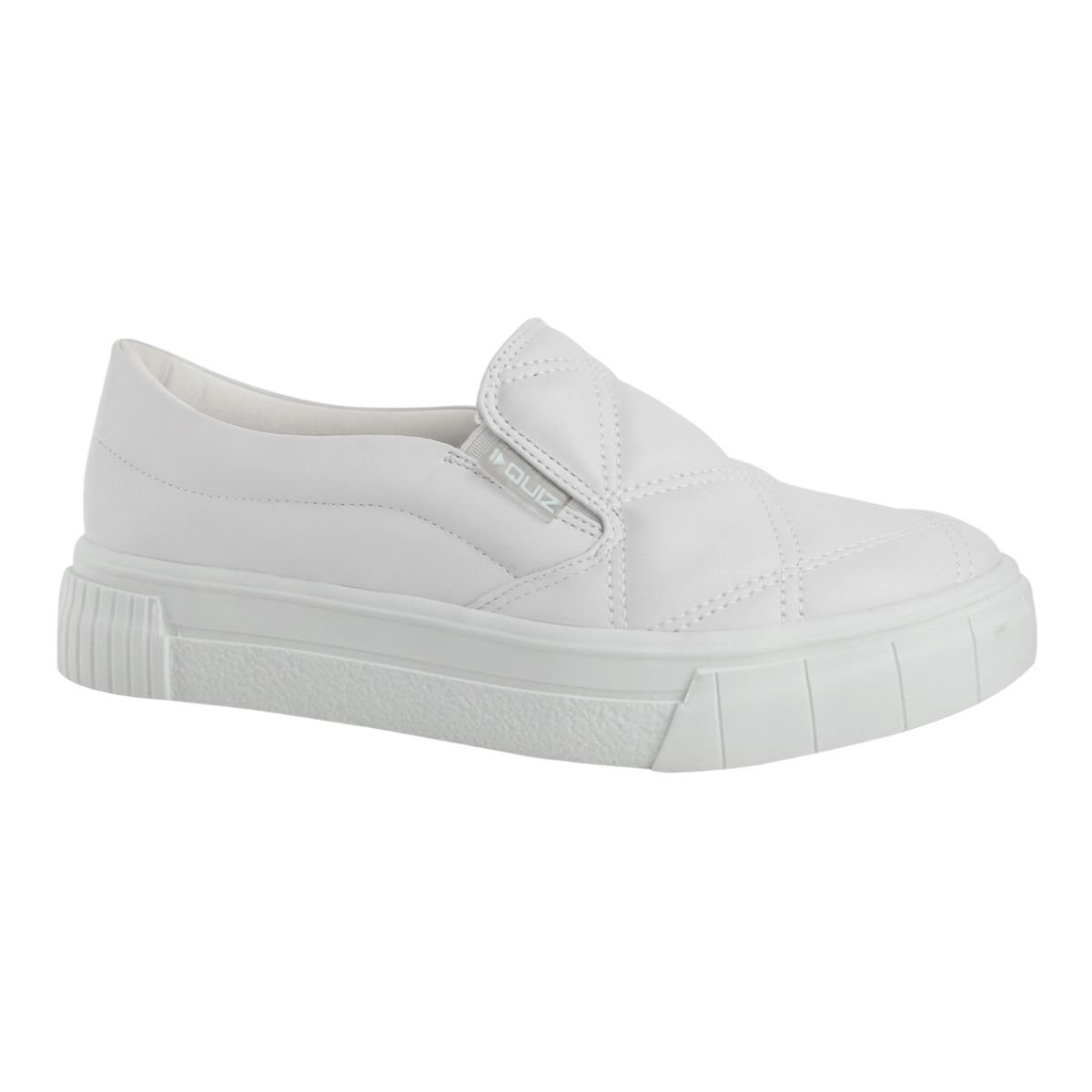 Tênis Quiz 631916-05 Chunky Sola Alta Sem Slip On Cadarço Feminino  Branco 1