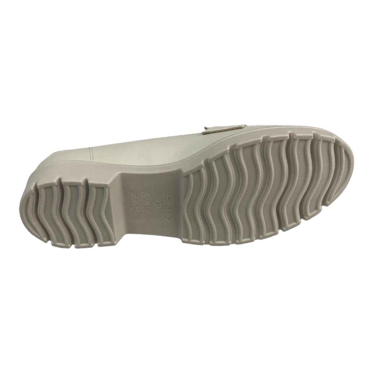 Sapato Beira Rio 4283.115 Mocassim Casual Salto Tratorado Feminino  Branco 4