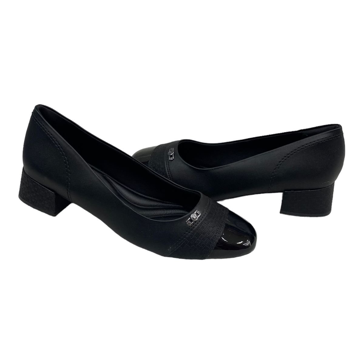 Sapato Comfortflex 2395302 Scarpin Salto Grosso Alto Social Feminino  Preto 5