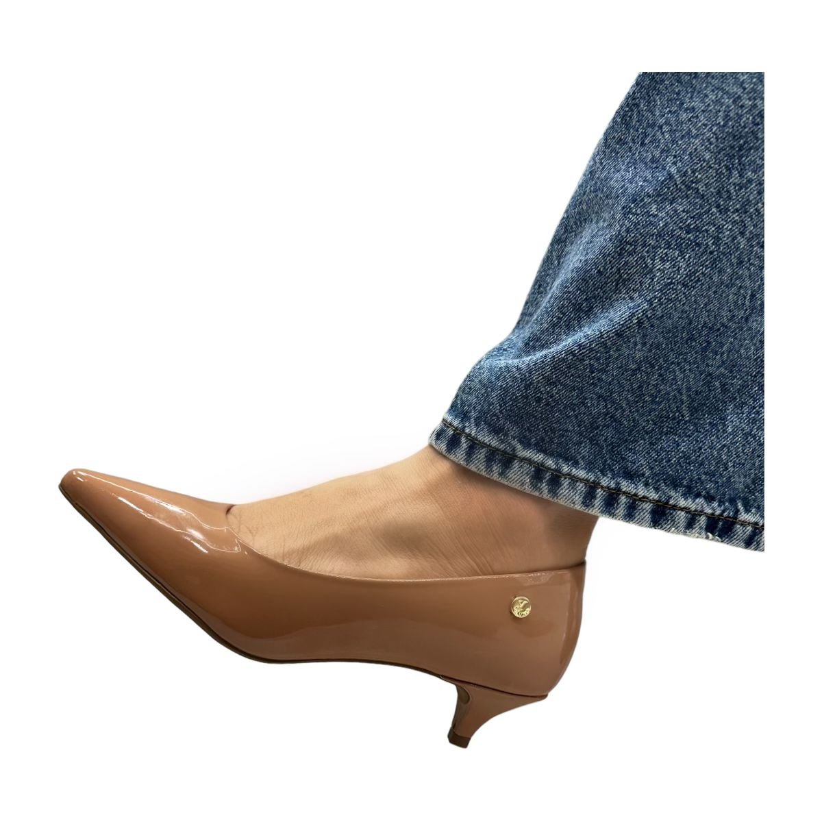 Sapato Via Uno 139022 Scarpin Social Salto Baixo Bico Fino