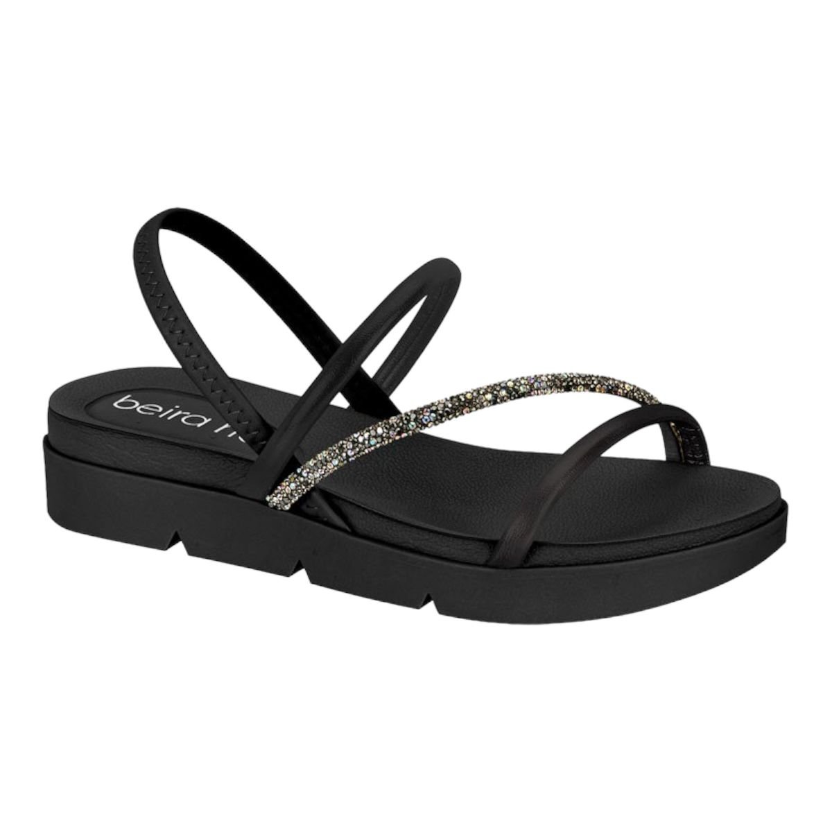 Sandalia Beira Rio Papete Flatform Elastico Tratorada