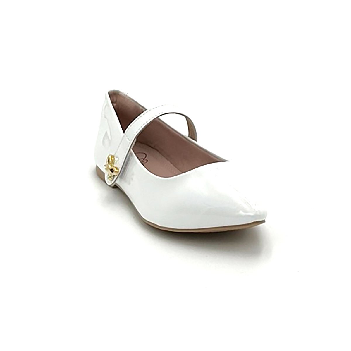 Sapatilha Sua Sia 51807 Sapato Festa Bico Fino Social Infantil Menina Branco 5