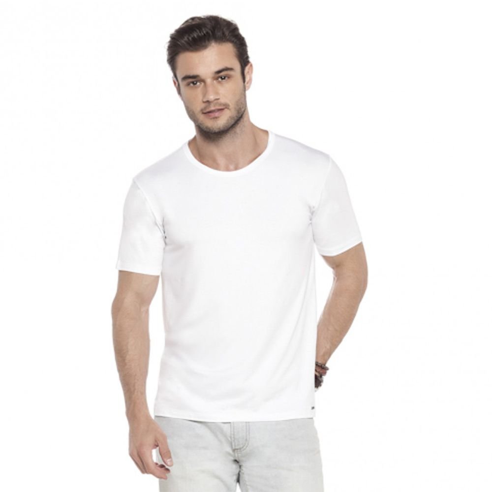 Camiseta Avulsa Básica Pijama Homewear em Viscolycra - L508 Branco 1