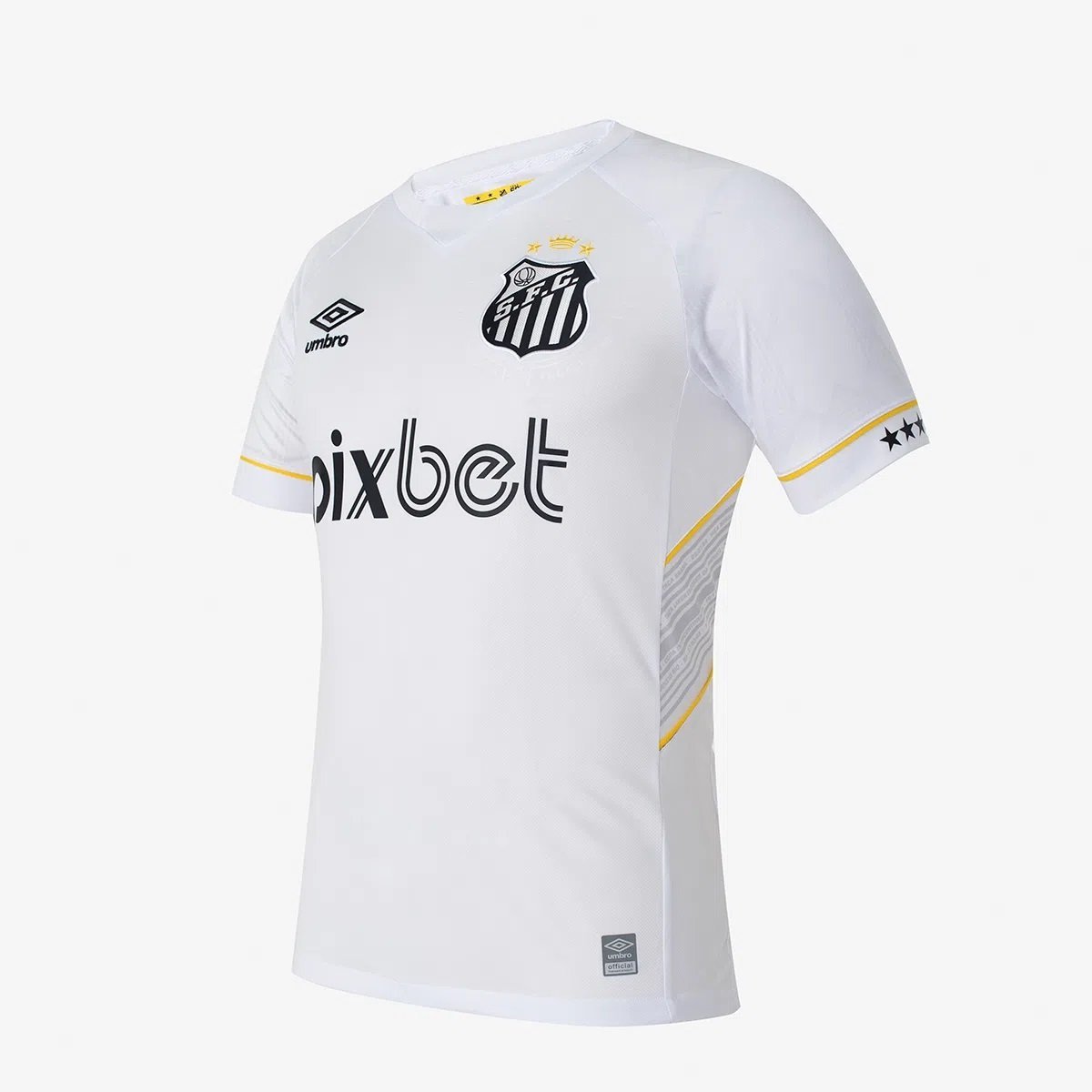 Camisa Masculina Umbro Santos Oficial 1 2023 (Classic S/N) Branco 2