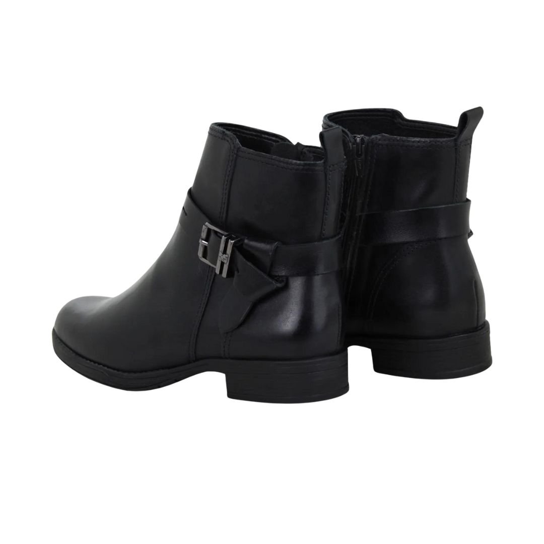 Bota Curta Rasteira Com Fivela Feminino Adulto Bottero Preto 3