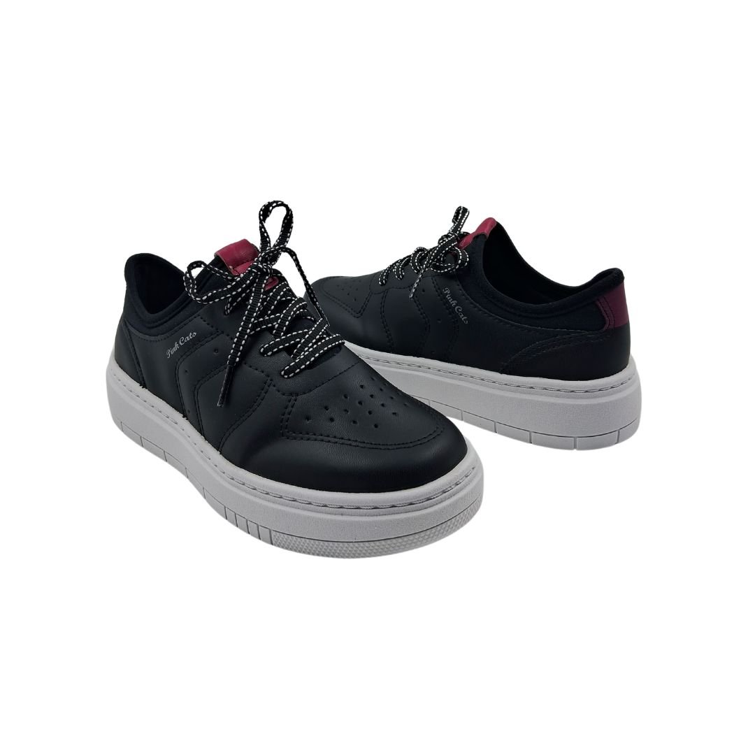 Tênis Casual Infantil Menina Pink Cats Calce Fácil Preto/Pink 3