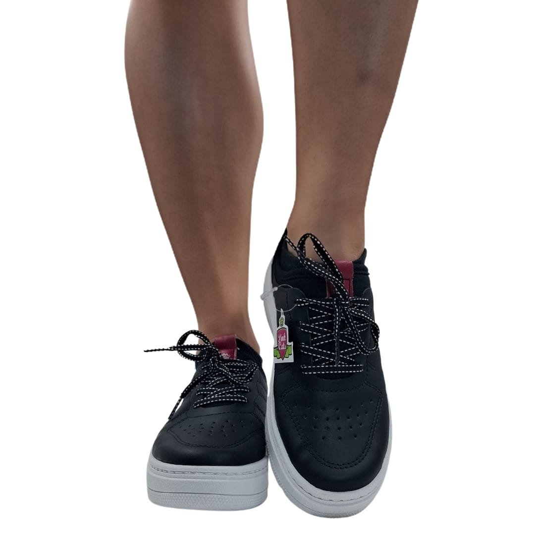 Tênis Casual Infantil Menina Pink Cats Calce Fácil Preto/Pink 7