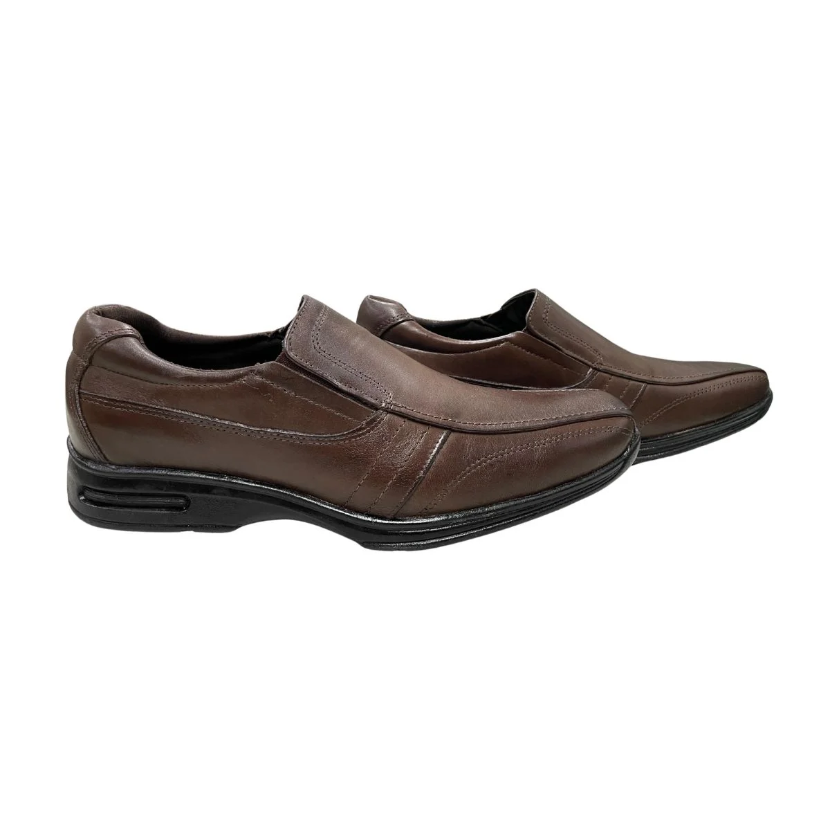 Sapato Social De Couro Masculino Zapattero Calce Fácil Marrom 2