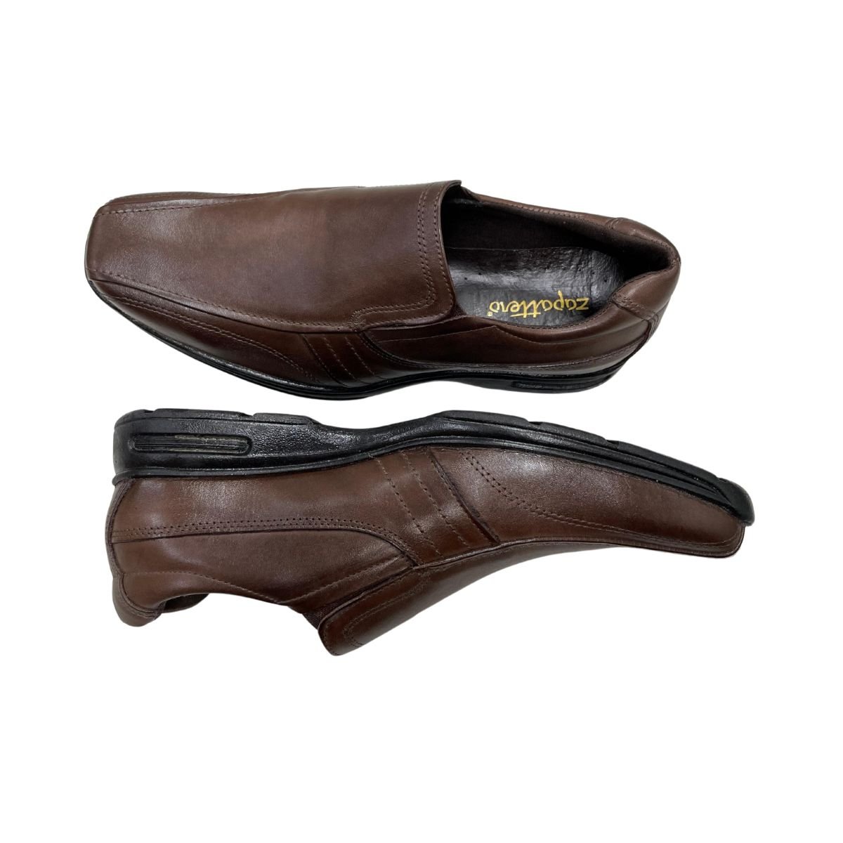 Sapato Social De Couro Masculino Zapattero Calce Fácil Marrom 3