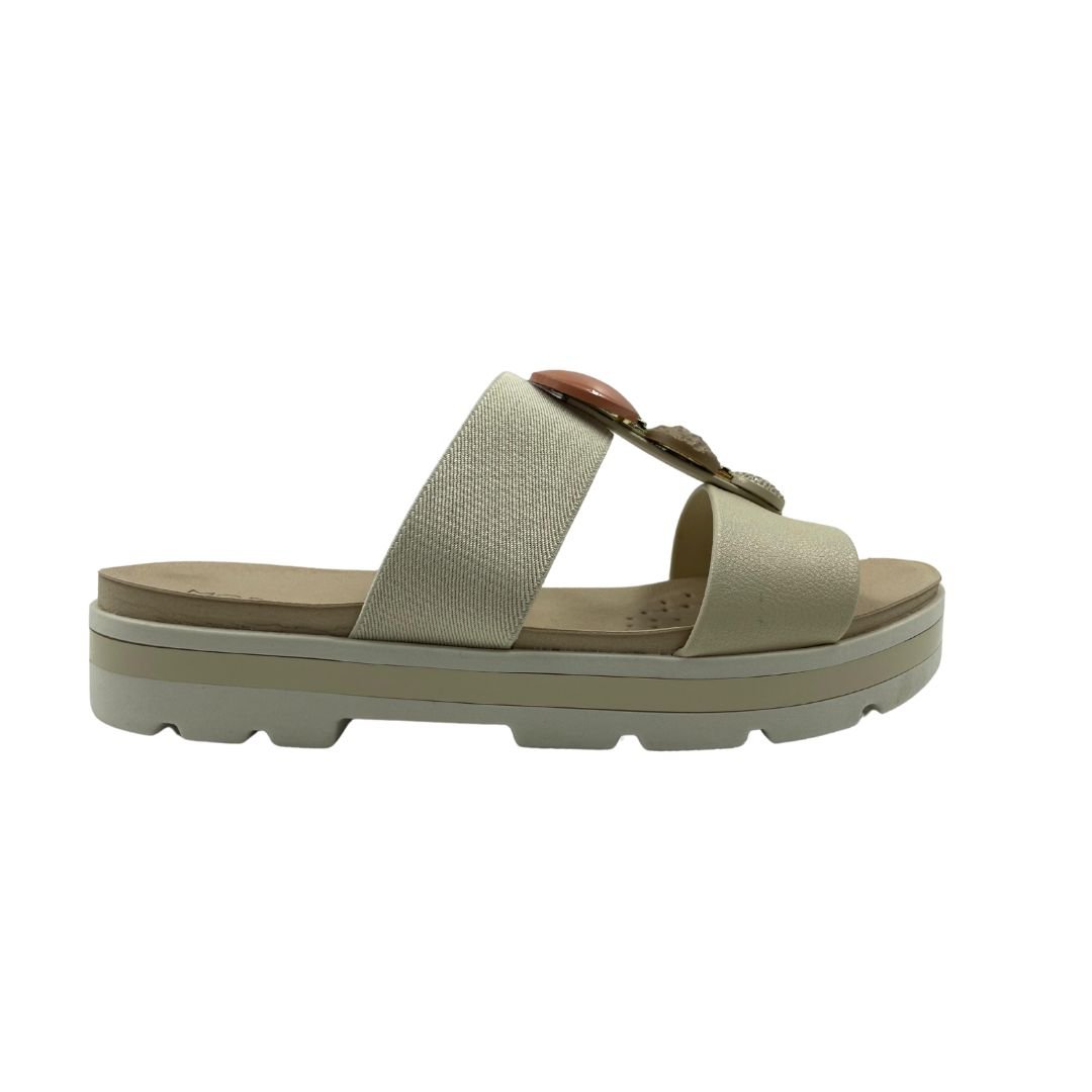 Tamanco Comfort Com Pedraria Feminino Modare Bege 2