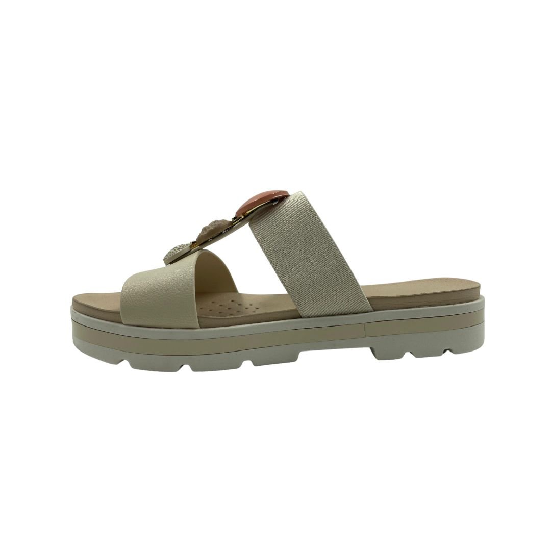 Tamanco Comfort Com Pedraria Feminino Modare Bege 4