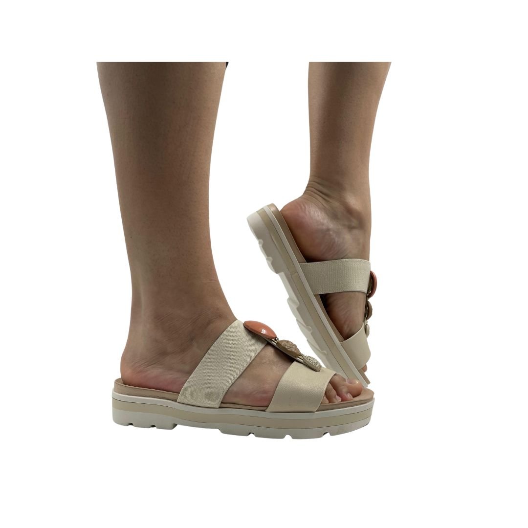 Tamanco Comfort Com Pedraria Feminino Modare Bege 6