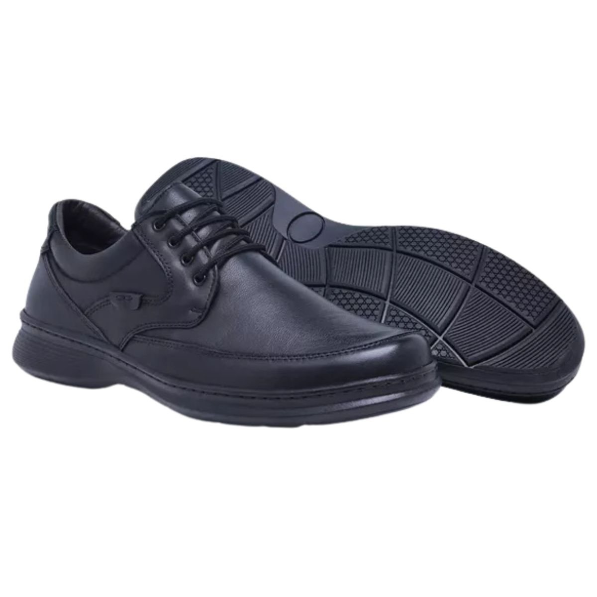 Sapato De Couro Masculino Casual Luflex Preto 2