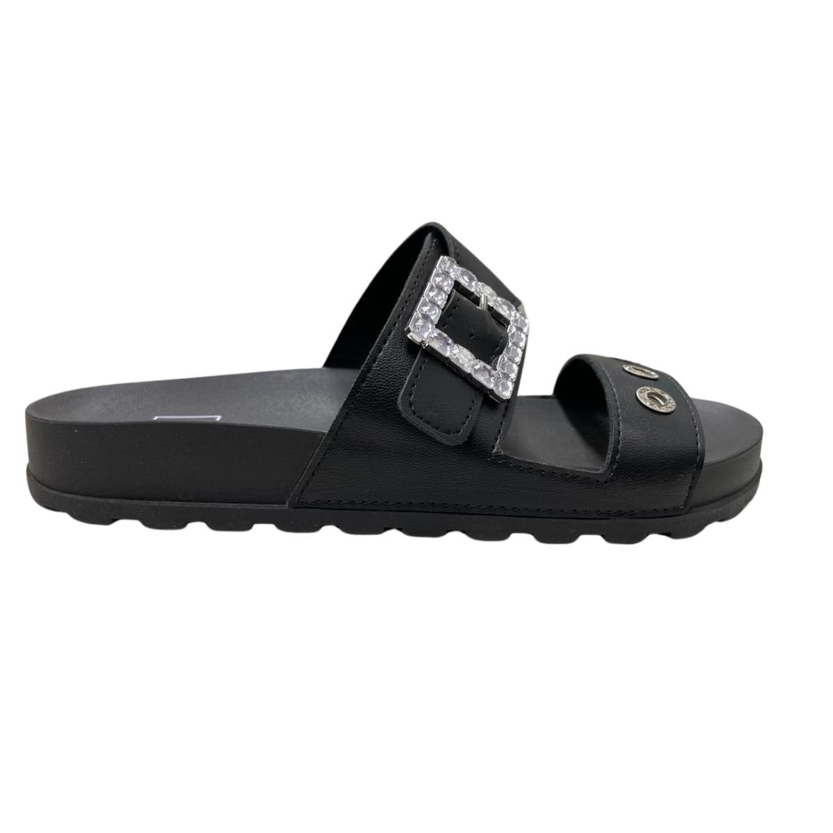 Sandália Rasteira Moleca Papete Feminino Preto 1