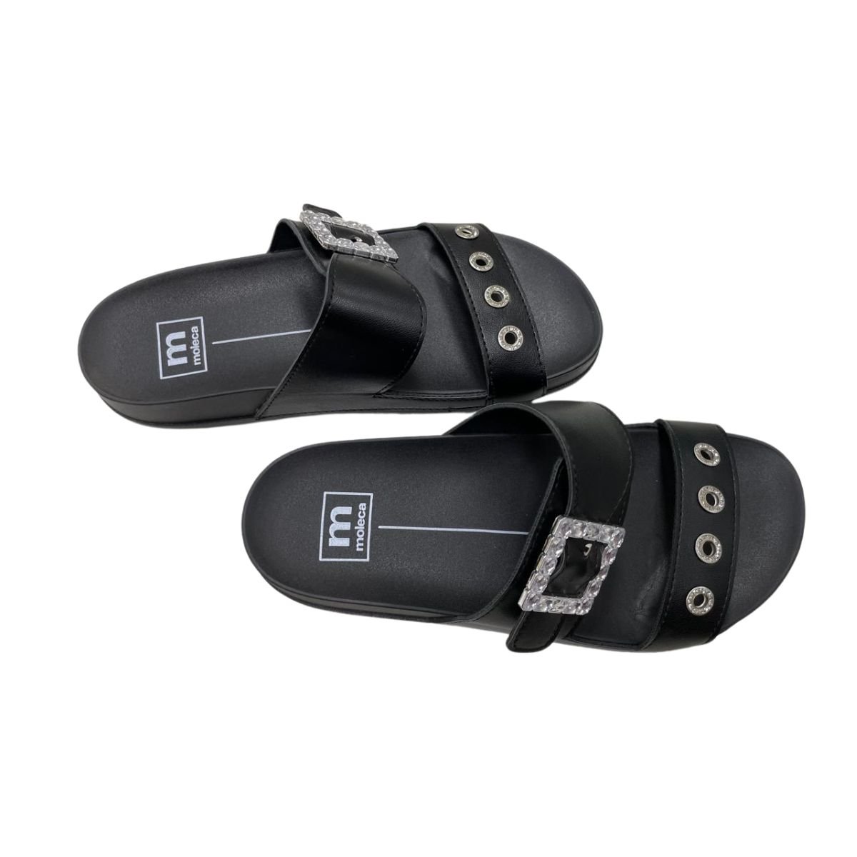 Sandália Rasteira Moleca Papete Feminino Preto 5