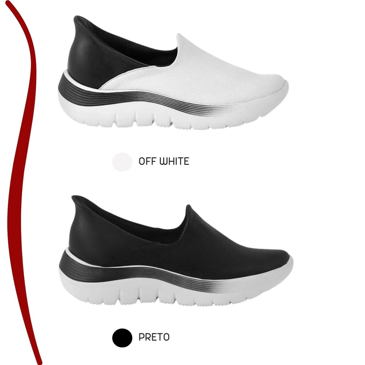 Tênis Feminino Calce Fácil Piccadilly Slipfit Off White 6