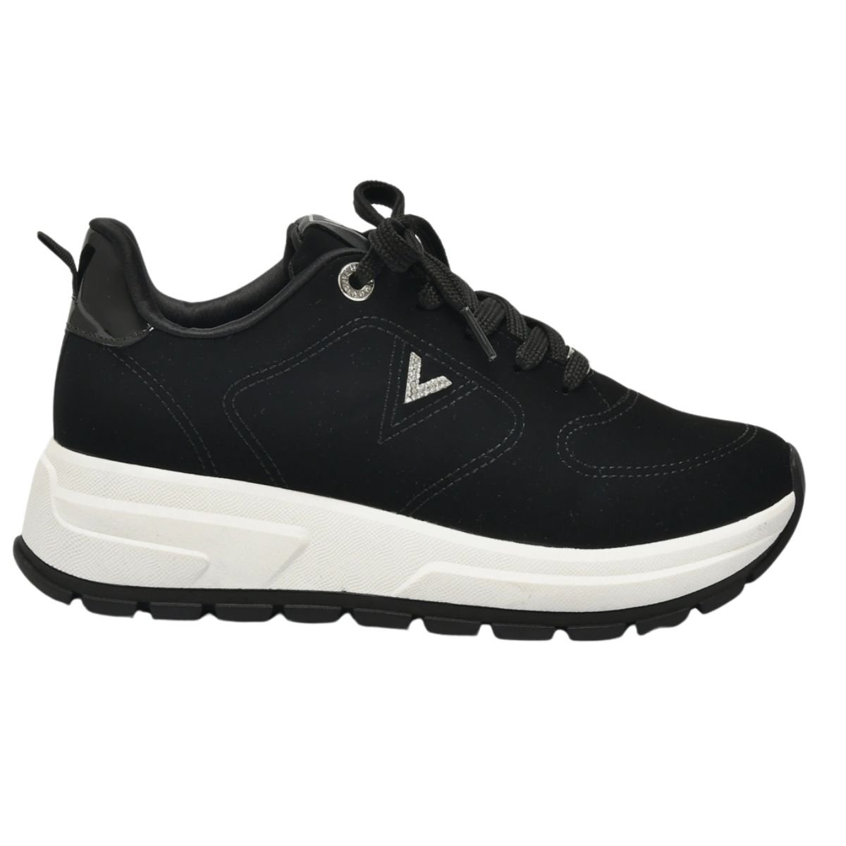 Tênis Camurça Via Marte Flatform Feminino Preto 1