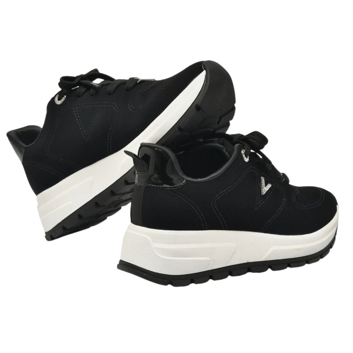 Tênis Camurça Via Marte Flatform Feminino Preto 4