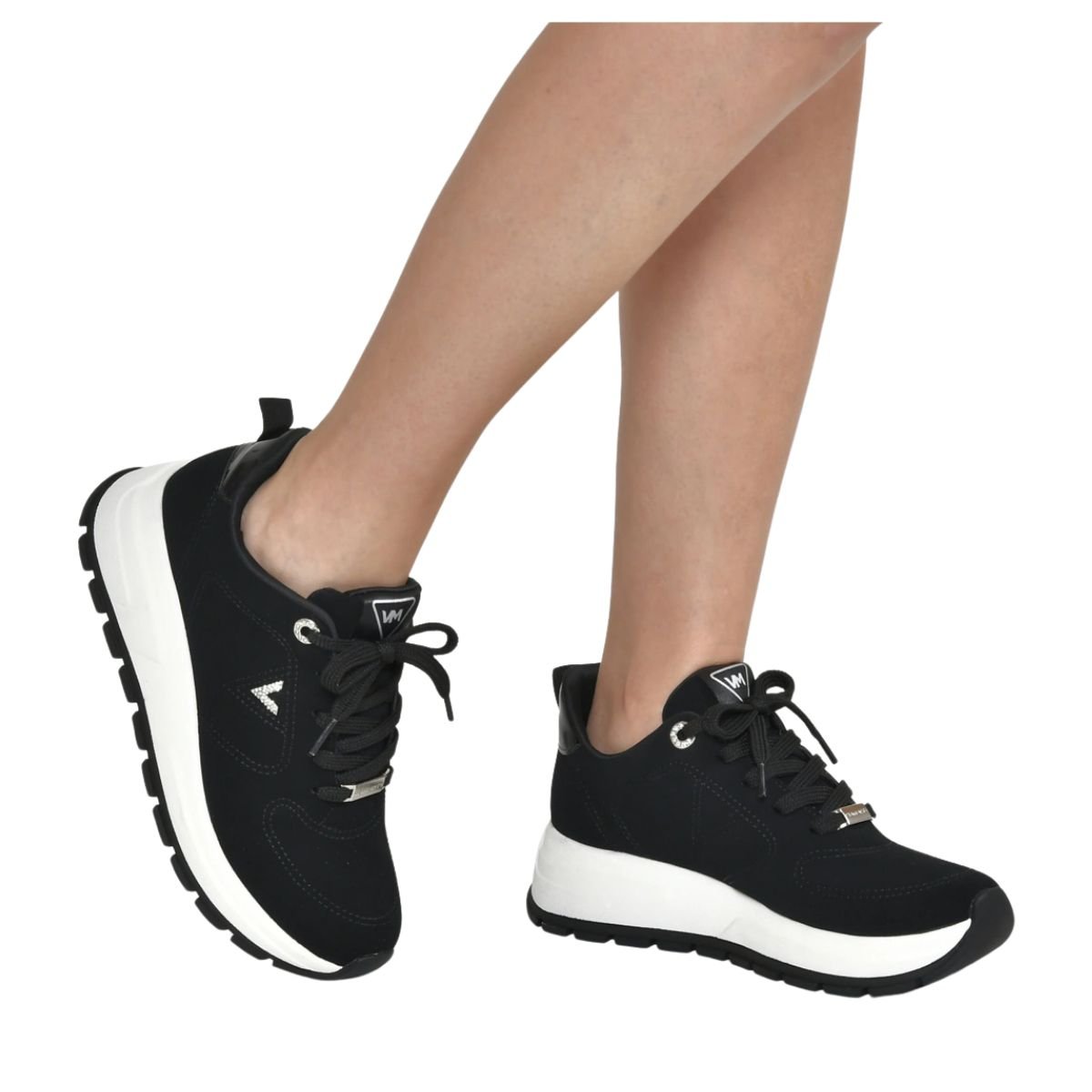 Tênis Camurça Via Marte Flatform Feminino Preto 5