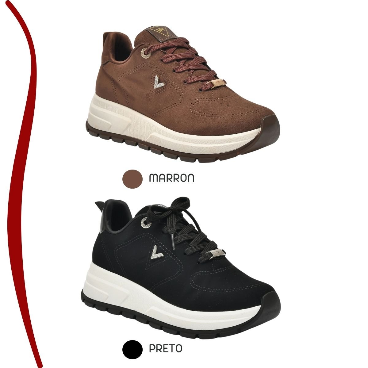 Tênis Camurça Via Marte Flatform Feminino Preto 6