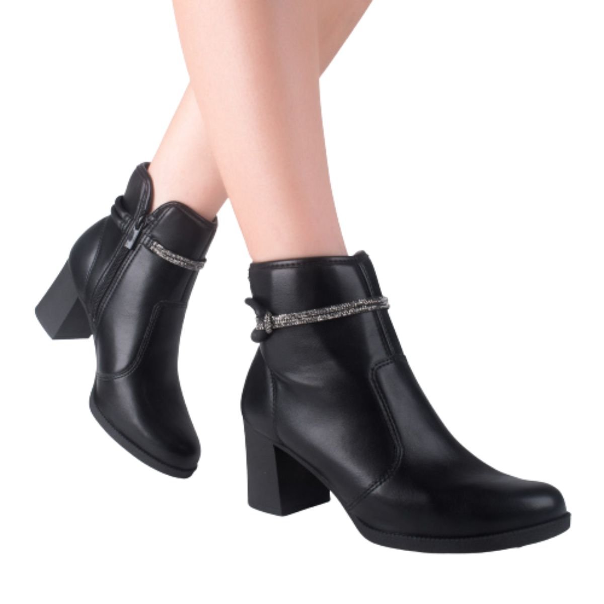 Bota Feminina Dakota Salto Bloco Preto 7