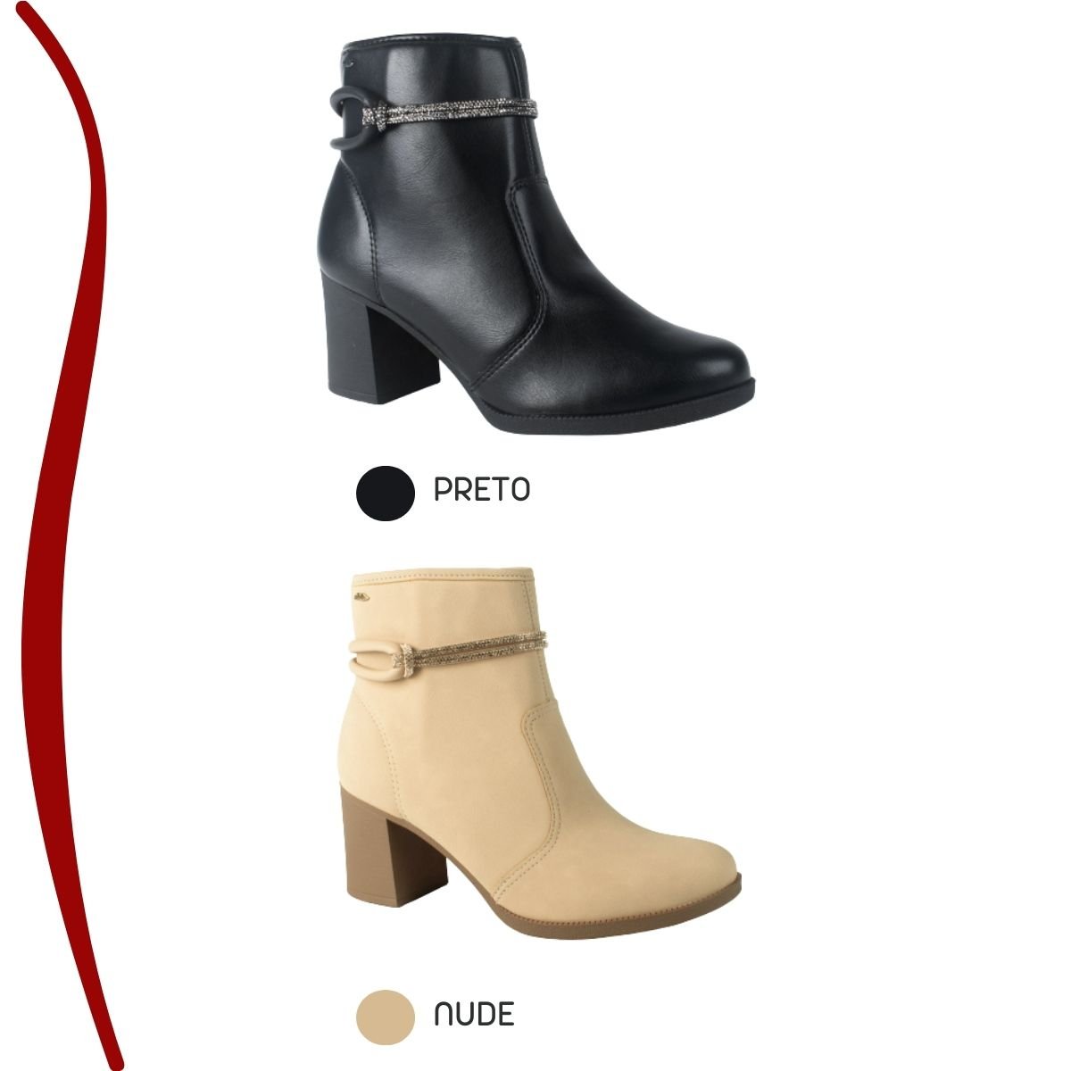 Bota Feminina Dakota Salto Bloco Preto 9