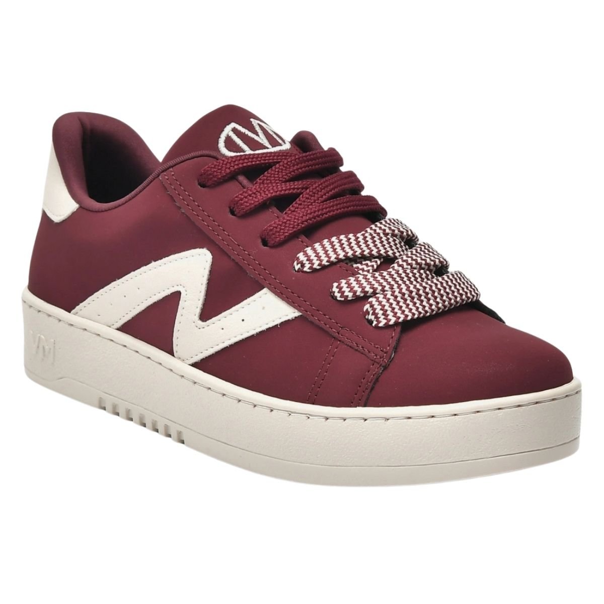 Tênis Flatform Via Marte Feminino Nobuck Vinho/Marfim 3