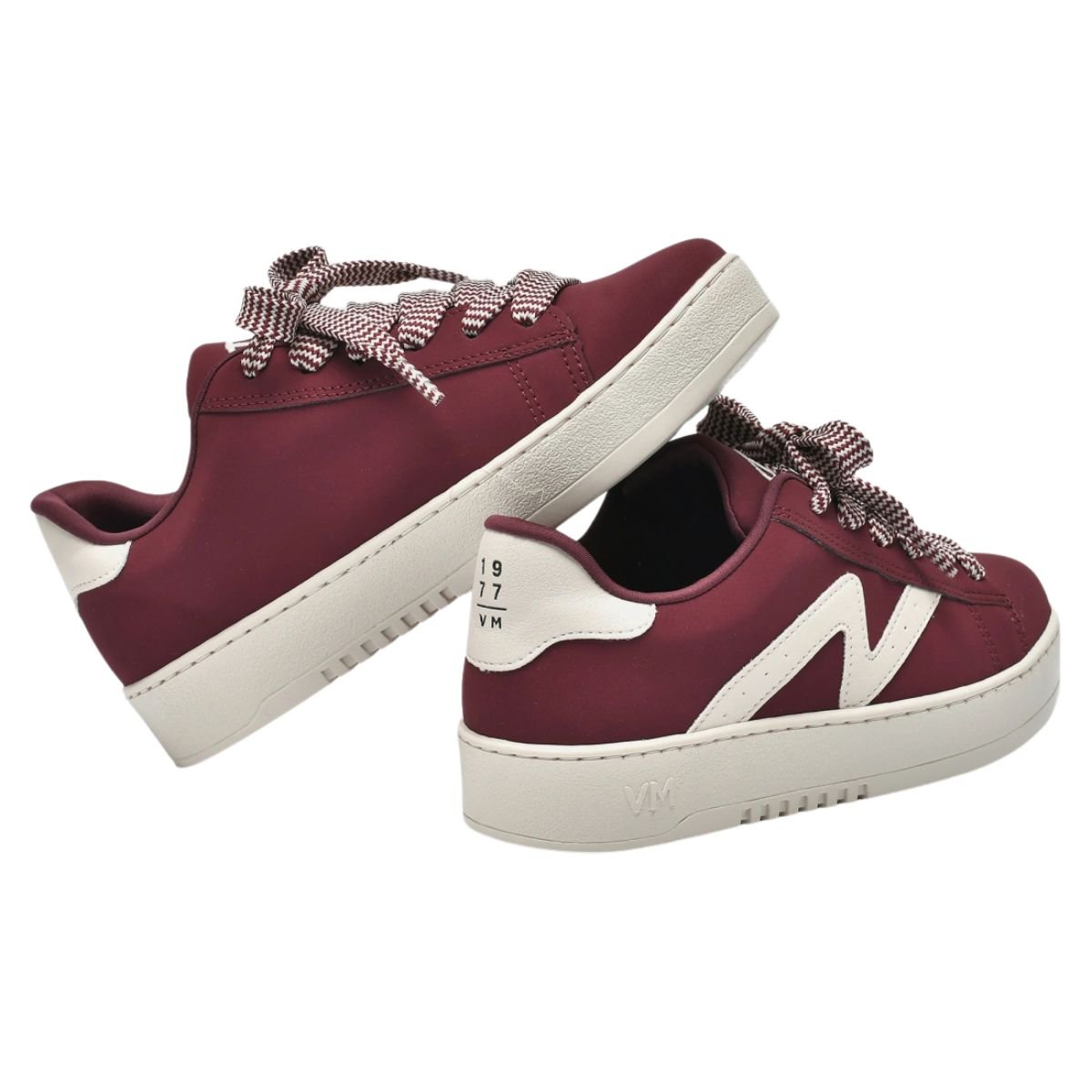 Tênis Flatform Via Marte Feminino Nobuck Vinho/Marfim 4