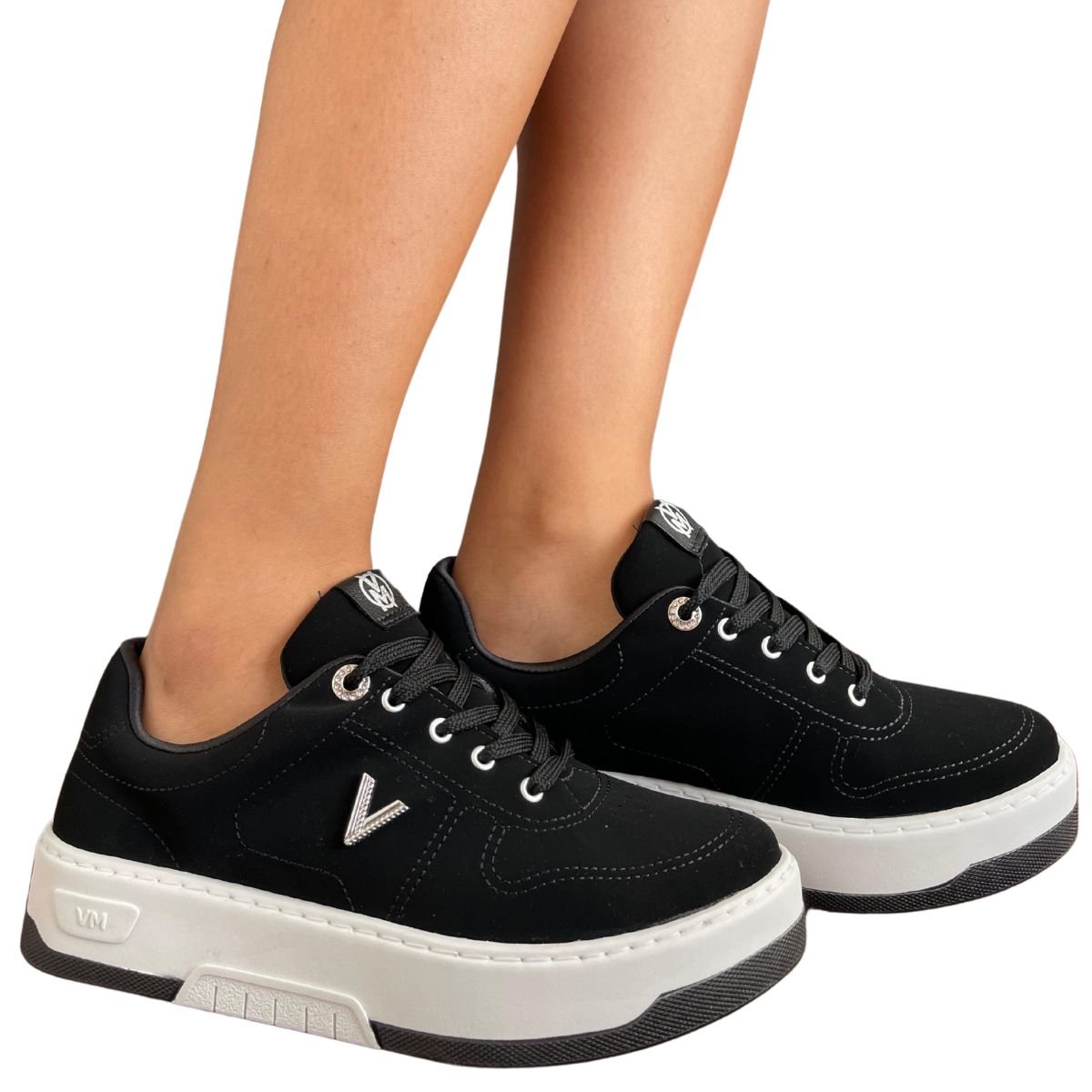 Tênis Casual Via Marte Flatform Feminino Preto 9