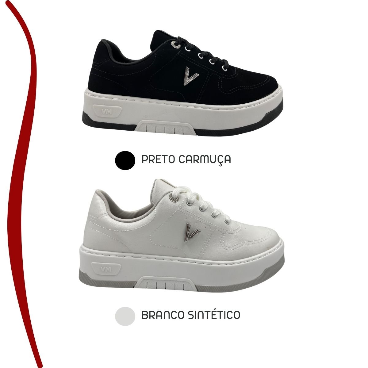 Tênis Casual Via Marte Flatform Feminino Preto 10