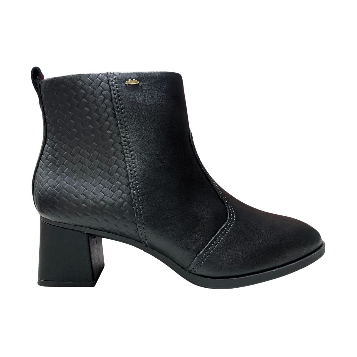 Bota Couro Dakota Cano Curto Feminino Salto Bloco Preto
