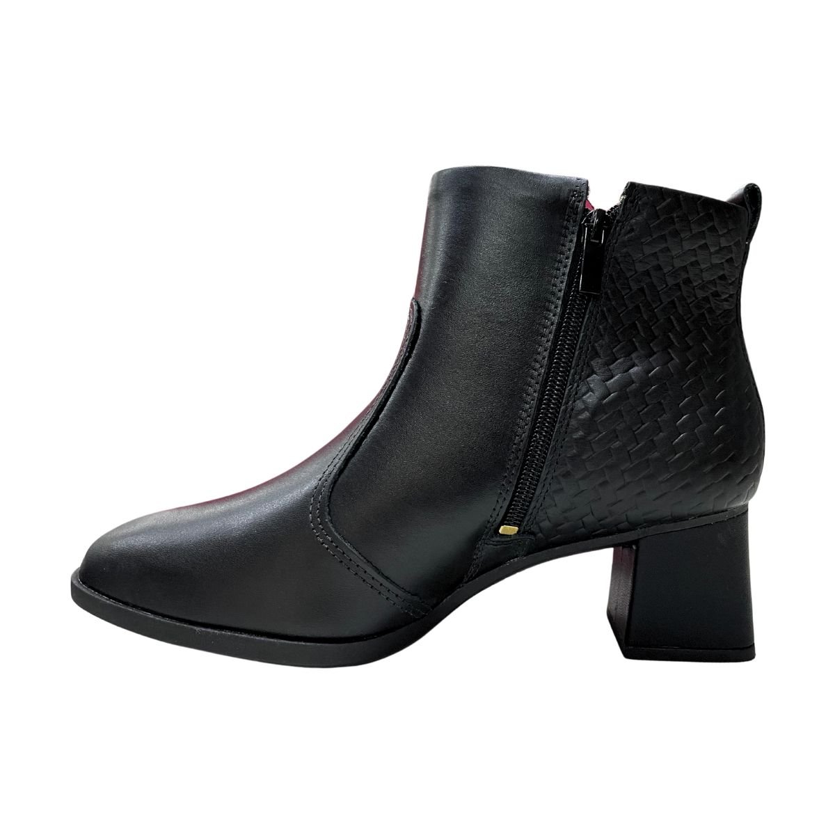Bota Couro Dakota Cano Curto Feminino Salto Bloco Preto 3
