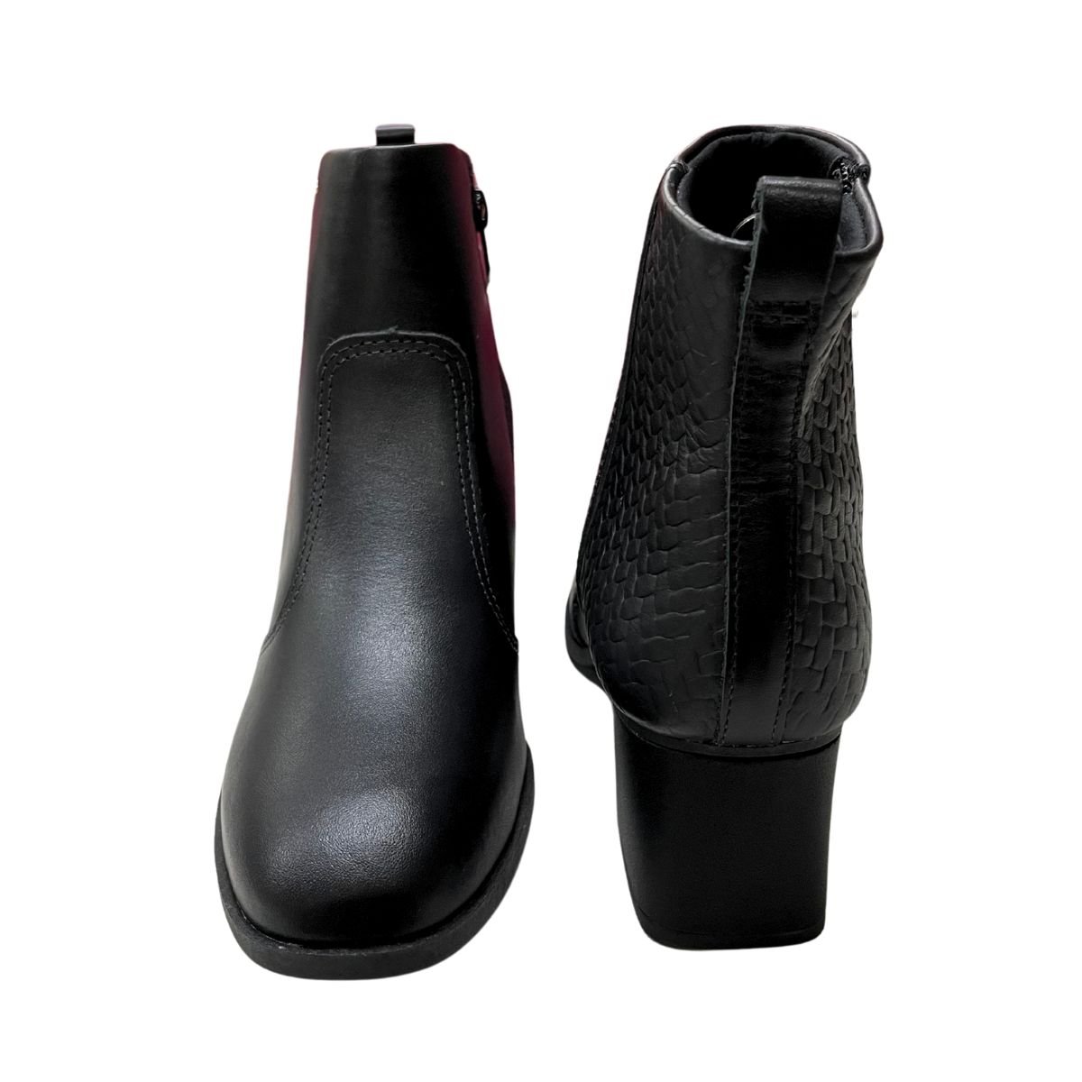 Bota Couro Dakota Cano Curto Feminino Salto Bloco Preto 4
