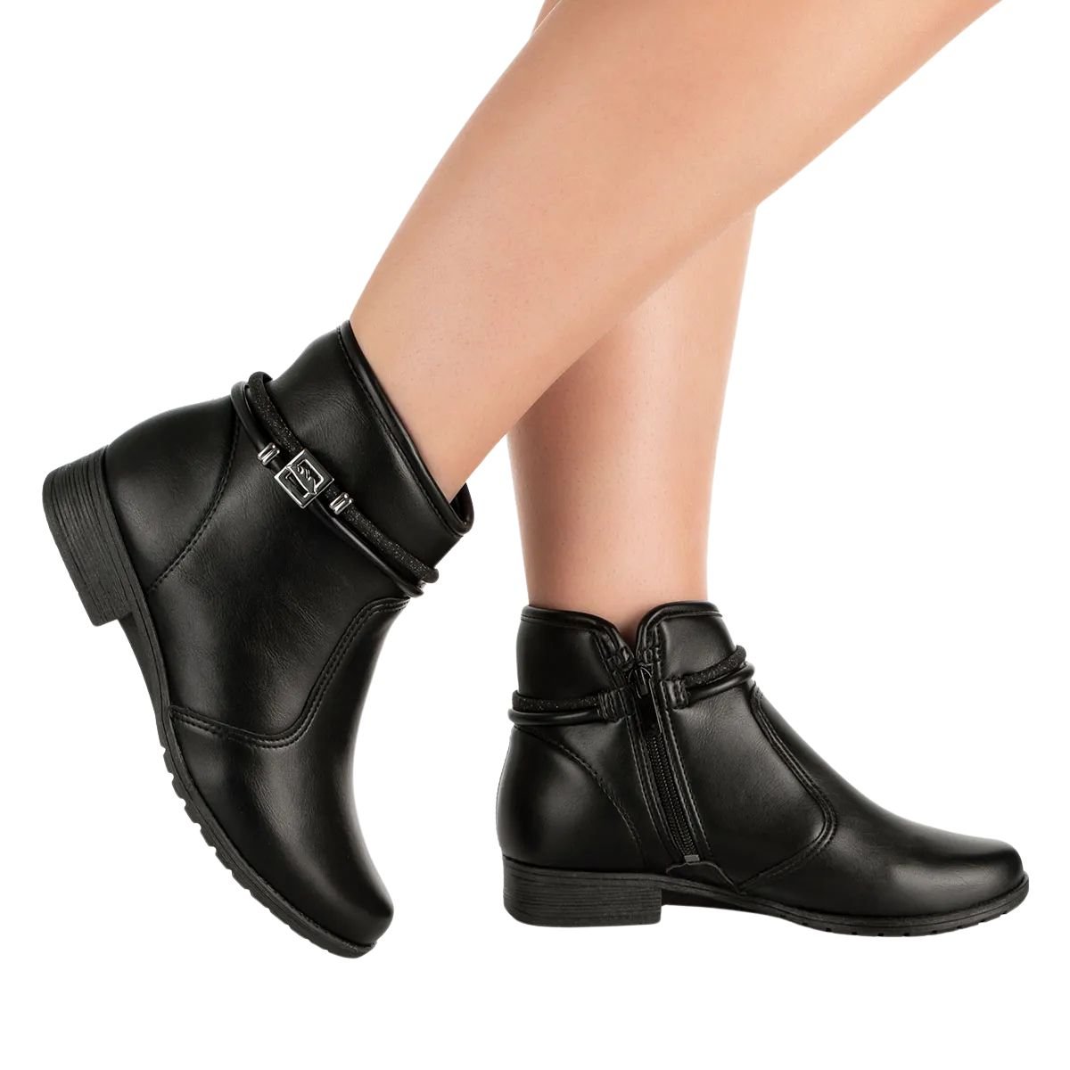 Bota Feminina Dakota Cano Curto Rasteira Preto
