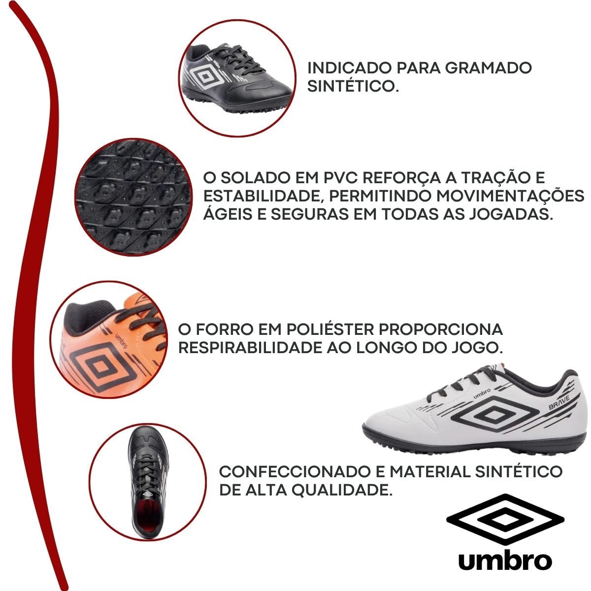 Chuteira Society Masculino Umbro Brave Laranja 2