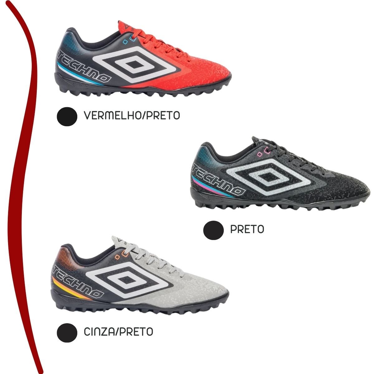 Chuteira Society Umbro Techno Masculino Preto/Laranja 8