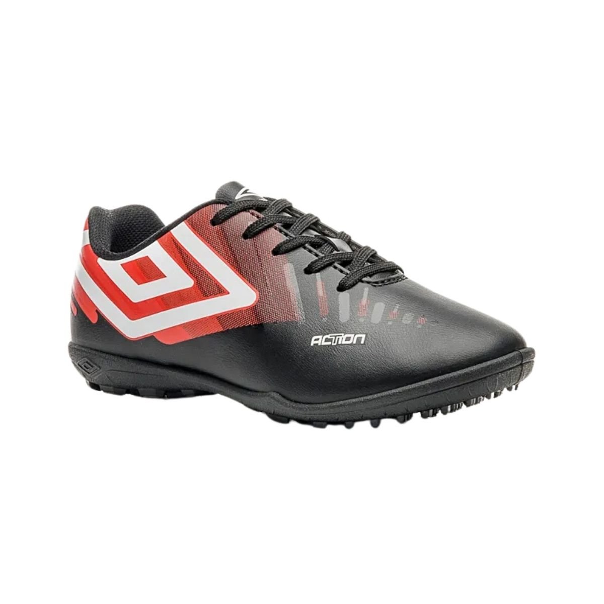 Chuteira Society Masculino Umbro Action Preto/Vermelho 3