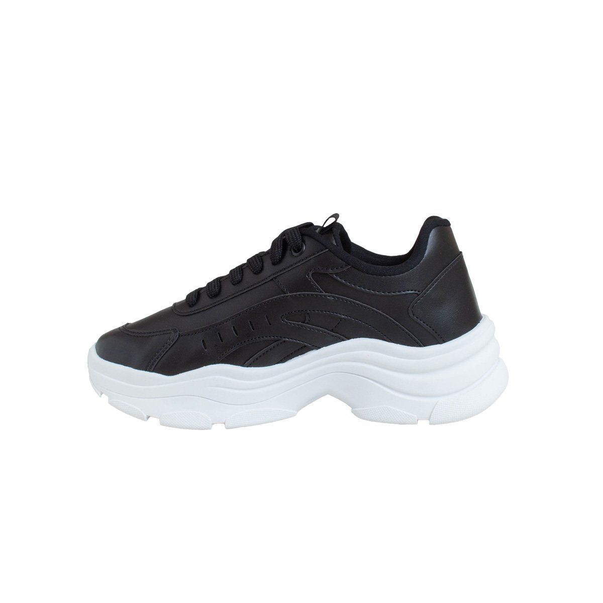 Tênis Casual Flatform Feminino Izalu Preto 3